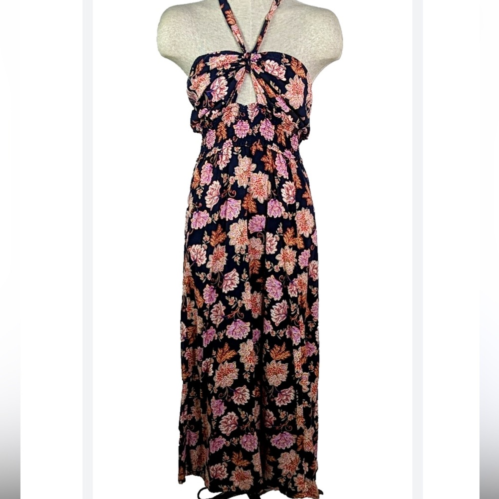 Floral Halter Maxi Dress - Picture 2 of 6